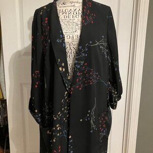 Women’s Black Floral Blazer Jacket